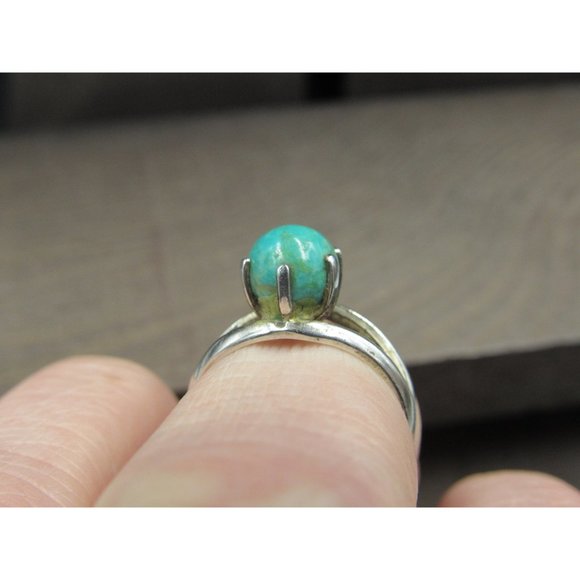 Size 5 Sterling Silver Bell Trading Company Turquoise Stone Band Ring Vintage - Picture 4 of 8